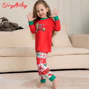 RTS rojo manga larga pareja pijamas familia Loungewear mujer ropa de dormir conjuntos Navidad pijamas familia - Product Image 5