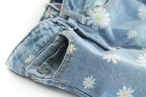 Personalizzabile stampato graziose margherite fiori luce blu lavato cotone Denim ragazze Jeans <span class=keywords><strong>pantaloni</strong></span> - Product Image 2