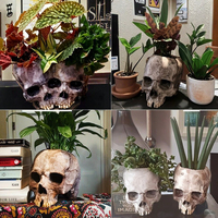 Pâques Creative Simple Double Crâne Pots De Fleurs Prank Décorations Statue Numérique Ornements Écologique PE Matériel 3D Imprimé