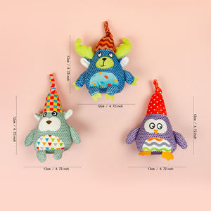 Midebet лучшие товары для домашних животных дизайнерская собака Рождественская игрушка плюшевая пищащая игрушка с Санта-Клаусом для маленьких собак и кошек - Product Image 4