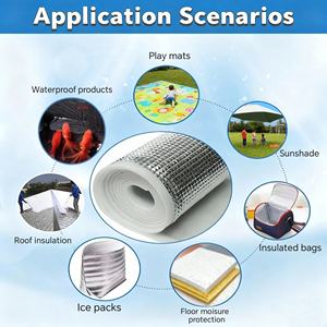 Nouveau matériau d'isolation thermique pour la maison en coton perlé à carreaux et <span class=keywords><strong>film</strong></span> d'aluminium, isolation thermique pour grenier - Product Image 4