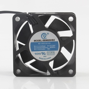 Nouveau ventilateur de refroidissement axial SE6025HB2 <span class=keywords><strong>SHEN</strong></span> <span class=keywords><strong>ZHOU</strong></span> KU RUI AC110-240V 50/60Hz 5W DC EC 6025 60X60X25MM 6CM à grand volume d'air pour armoire - Product Image 1