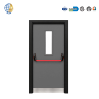 Puerta de Salida de Emergencia Contra Incendios de Acero, Hoja Única, Barra Antipánico, Marco Completamente Soldado, Fabricada con CNC