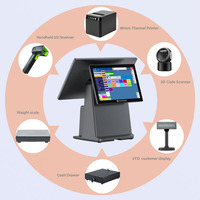 Scangle D2 Terminal POS Double Écran Tactile Personnalisé, Caisse Enregistreuse Tout-en-un pour Restaurant
