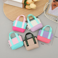 Sac fourre-tout décontracté en toile Huashanqi pour femme, mini sac à main imprimé lettres, grande capacité, tendance, pour étudiante, sac cadeau promotionnel
