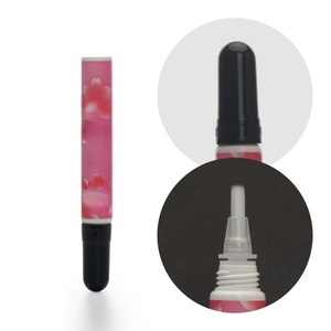 Nouveauté : Tube cosmétique rose en plastique souple de 10 ml (D16 mm) avec bouchon à brosse pour essence de soin des ongles - Product Image 2