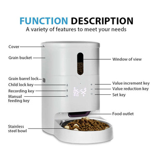 Distributeur automatique intelligent de nourriture pour animaux de compagnie à commande par bouton, 6L, distributeur de nourriture portionnée programmée pour chats, bols rechargeables pour chiens, sans internet - Product Image 3