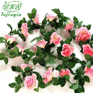 Guirlandes de roses artificielles Green Home 2M, fleurs en soie, décoration de mariage, suspendues au plafond et au mur - Product Image 3