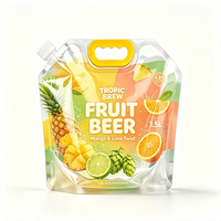 Sacs à bec verseur refermables avec poignée Flexiloop, capacité 1,5L/2,5L, impression de logo personnalisée disponible pour la bière – Stock limité