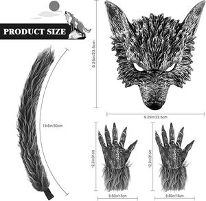 Diadema con oreja de <span class=keywords><strong>lobo</strong></span> de zorro con cola de piel artificial, adecuado para Halloween, disfraces <span class=keywords><strong>y</strong></span> accesorios para fiestas de rol - Product Image 4