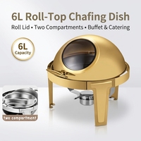 Fournisseur aux États-Unis/Canada, réchaud à buffet doré pour la cuisine, réchaud à nourriture pour les fêtes, les mariages, les restaurants, les hôtels, pour la restauration