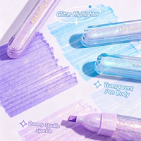 Stylo surligneur pailleté, stylo pastel mignon pour la protection des yeux, stylo couleur flash haute brillance, marqueur pour notes d'étudiant et journalisation