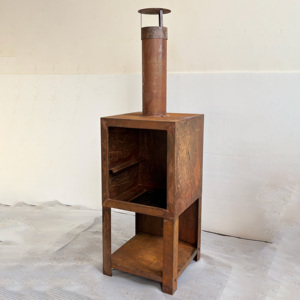 Nouveau produit : Brasero à structure KD avec cheminée en acier Corten, chauffage extérieur - Product Image 3