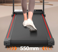 Caminadora Eléctrica Plegable Portátil Mini con Pantalla LED, Motor de 1.0 HP, Velocidad de 0-8 km/h para Ejercicio Aeróbico en Casa
