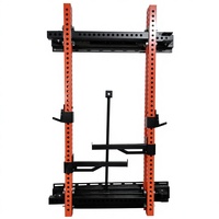 Rack de musculation multifonctionnel avec crochets en J, poignées de dips, accessoire landmine, système de poulie à câble, rack à squats en métal