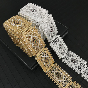 Nouvelle arrivée, robe <span class=keywords><strong>caftan</strong></span> chic marocaine avec <span class=keywords><strong>ceinture</strong></span> ornée de strass verts et rouges, <span class=keywords><strong>ceinture</strong></span> de bijoux de mariage <span class=keywords><strong>pour</strong></span> femmes - Product Image 2