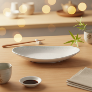 Assiette en mélamine de forme <span class=keywords><strong>bateau</strong></span>, blanche, <span class=keywords><strong>incassable</strong></span>, écologique, nouveau style, pour restaurant - Product Image 3