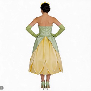 Costume de princesse grenouille, robe de cosplay verte et jaune, robe de fête d'Halloween pour femmes adultes, costume de jeu de rôle - Product Image 3