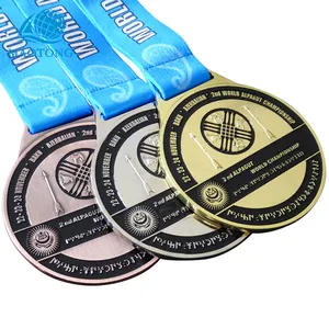 Medalla de metal personalizada de fábrica holesale con tu logotipo, Medalla deportiva de aleación de zinc