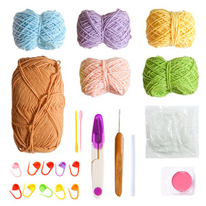 Kit de plantes succulentes en pot au crochet LINDOJUNI DIY, ornement en fil fait main avec vidéo tutorielle en <span class=keywords><strong>anglais</strong></span> - Product Image 4