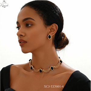 Set di Collana e Orecchini con Design Versatile a Fiore Intarsiato di <span class=keywords><strong>Perle</strong></span>, Gioielli di Nicchia con Lunga Catena per la Clavicola per Donne - Product Image 3