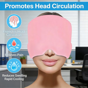 แผ่นประคบร้อนและเย็นสำหรับไมเกรนและบรรเทาอาการตึงเครียด อุปกรณ์บำบัดฟื้นฟู - หมวกประคบน้ำแข็งบรรเทาอาการปวดหัว - Product Image 4