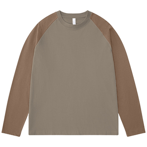 245gsm 100% coton surdimensionné Raglan noir et blanc à manches longues T-shirts graphiques pour hommes femmes - Product Image 4