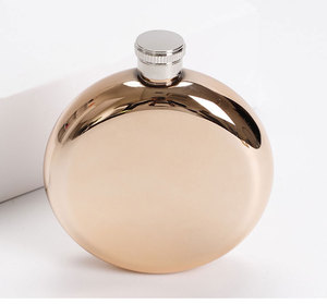 Flacons de whisky pour femmes Alcool Portable en acier inoxydable 304 Camping <span class=keywords><strong>Rhum</strong></span> Wine Pot 5oz Rose Gold Round Custom Hip Flask - Product Image 3