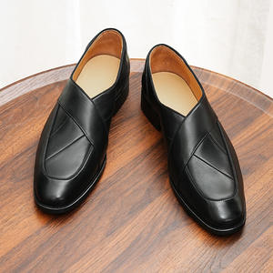 Chaussures plates décontractées et habillées DSYX pour hommes, en cuir véritable respirant, légères, à enfiler, pour affaires et mariages, avec semelle extérieure en caoutchouc - Product Image 2