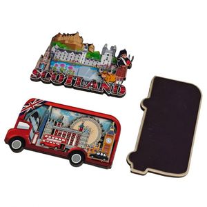 Diseño de Última Generación, Imanes de Madera para Refrigerador con Patrones Personalizados al por Mayor, Recuerdos de Ciudades Escocesas en 2D o 3D - Product Image 1