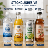 Étiquettes personnalisées pour boissons en gros – Autocollants flexibles en film BOPP pour emballages de thé au lait, bière, vin, fruits, noix de coco et flocons d'avoine
