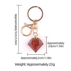 Porte-clés en cristal naturel - Pendentif en <span class=keywords><strong>pierre</strong></span> de guérison avec accessoires dorés - 12 variations de pierres précieuses pour la protection et le style - Product Image 6