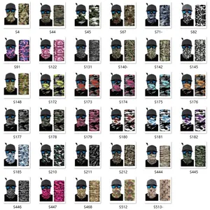 LEO Tubular Camo Seamless Head Scarf Face Cover Buffs Magic Face Mask Neck Gaiter Tube Bandana For Man