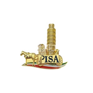 Imanes de Refrigerador de Aleación de Zinc con Diseño de la Torre Inclinada de Pisa, Coliseo <span class=keywords><strong>Romano</strong></span> y Panteón, Recuerdo Turístico Metálico Italiano - Product Image 1