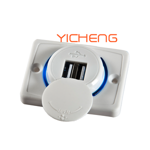 Ổ Cắm USB Hai Cổng Đôi 12V 24V Cho Xe Hơi Bảng Sạc Nhanh Bề Mặt Đế Phẳng Bộ Sạc USB Cho Xe Buýt - Product Image 2