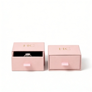 Elegant Gemstone Ring Luxury <b>Drawer</b> Box Jewelry Packaging Box Velvet <b>Insert</b> Embossing Custom Logo for Jewelry Brands OEM Service - Product Image 3