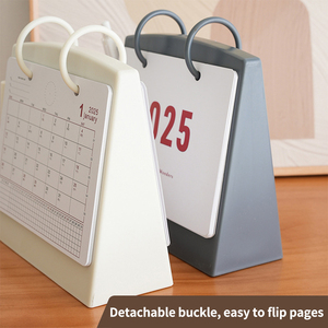 Calendrier de bureau d'entreprise personnalisé de 18*13,5 cm avec logo d'entreprise imprimable, publicité 2026/2025, calendrier de 12 mois avec support - Product Image 3