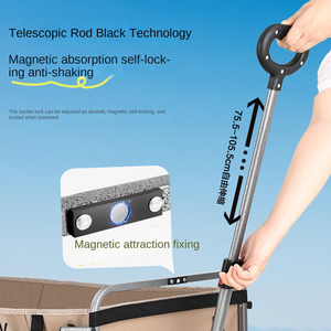 रेत हटाने का पहिया कैंटर कार्ट, काले और भूरे, आउटडोर फोल्डिंग हैंड ट्रक, पिकनिक कार्ट, बच्चों की मरम्मत कैंपिंग ट्रॉली. - Product Image 5