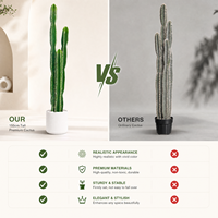 Cactus Colonne Géant Réaliste en Plastique, Faux Plante en Pot pour Affichage Intérieur, Résistant à l'Eau, Écologique pour Centre Commercial et Maison