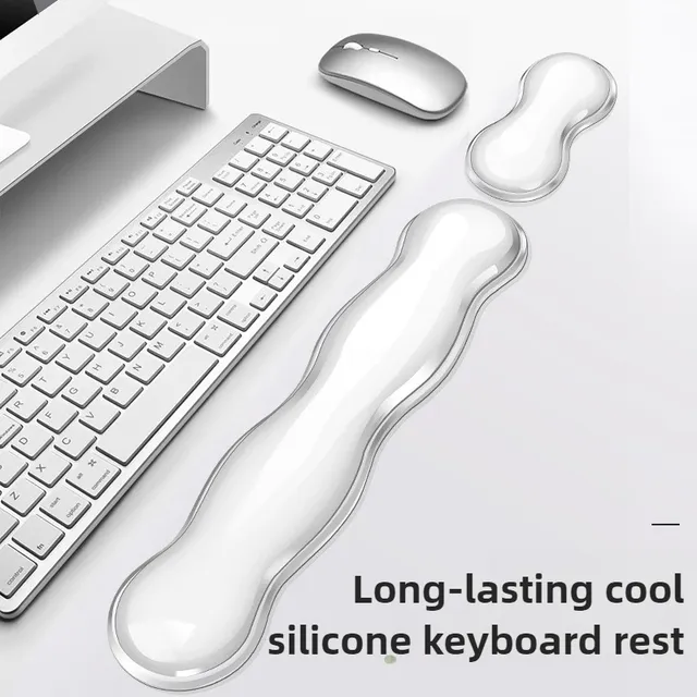 Silicone Keyboard Mouse Wrist Rest Support Ergonomic Wave Hand Pad Cushion Comfortable Soft for Gaming Office Computer Laptop