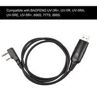 Cable de Programación USB con Conector USB-A a 2 Pines Compatible con Walkie-talkies Baofeng UV-5R/UV-985/UV-3R