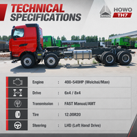 Camion tracteur HOWO TH7 6x4 d'occasion, Euro 3, configuration diesel mécanique pour le transport régional, camion tracteur HOWO 6*4