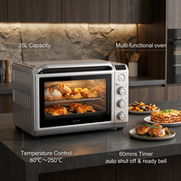 Four à convection électrique de table 35L en métal pour la cuisson de pizzas et usage domestique