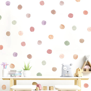 Peel and Stick Watercolor <strong>Childrens</strong> Room Decor Wall <strong>Sticker</strong> Dots - Product Image 2