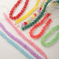Offre Spéciale coloré coeurs résine collier mignon bonbons collier pour femmes filles mode Design bijoux cadeaux