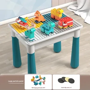 Table d'apprentissage multifonctionnelle pour enfants à assembler soi-même 77x45x77cm Star Care L-Compatible Jouets de construction à grandes briques - Product Image 4