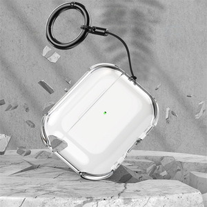 Pour <span class=keywords><strong>Airpods</strong></span> <span class=keywords><strong>Pro</strong></span> 2 3 1 2 3 4 Étui de téléphone transparent sans fil avec recharge sans fil, antichoc, porte-clés en TPU - Product Image 5