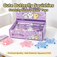 Vente en gros de jouets anti-stress squishy papillon super doux, à remontée lente, mini, mignons, promotionnels et personnalisables