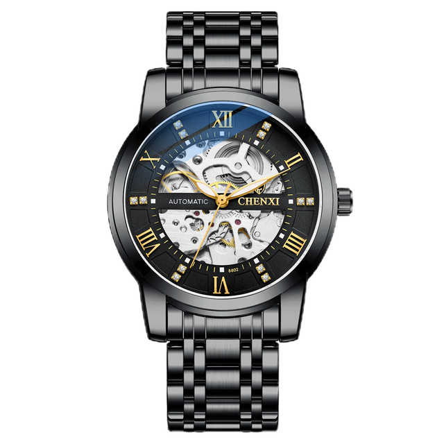 Top Popular CX-8802 Automatic Watch 3ATM Waterproof Brand Luxury Mechanical Tourbillon Clock Business Wristwatch for Men