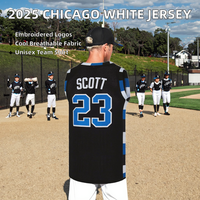 Jersey Baseball Kustom Pria Wanita Chicago Putih Alternatif 2025, Kaos Pendek Anti-Bakteri Bordir Logo Seragam Pemuda